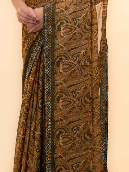 Mehendi Soft Georgette Saree