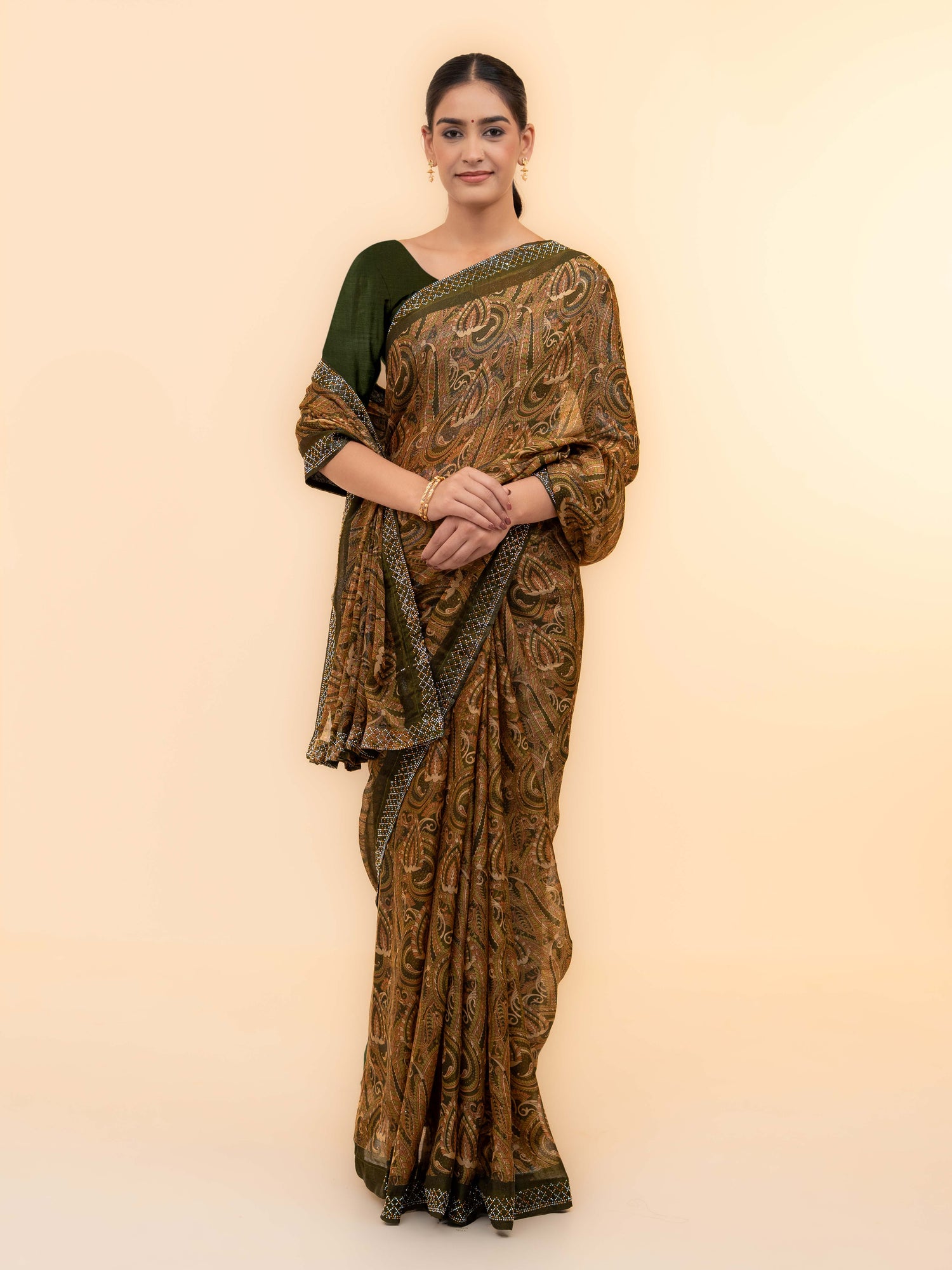 Mehendi Soft Georgette Saree