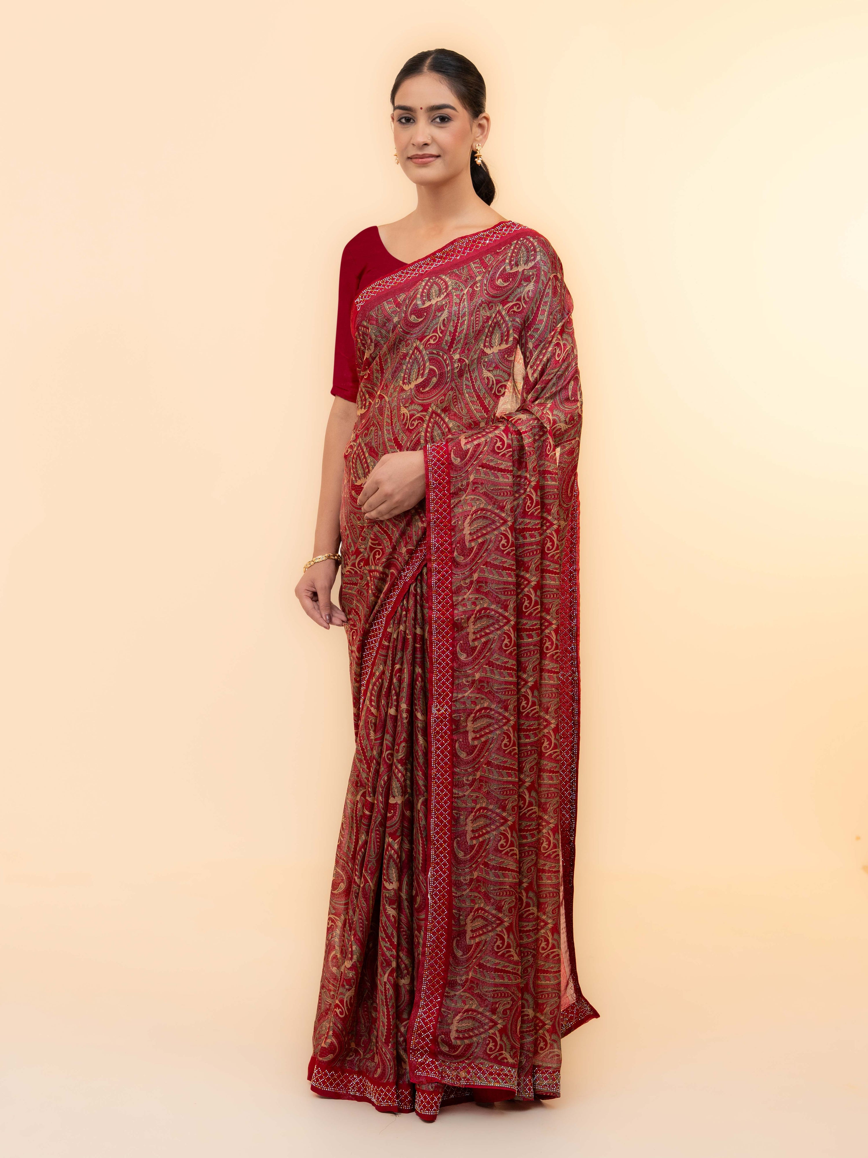 Pink Soft Georgette Saree