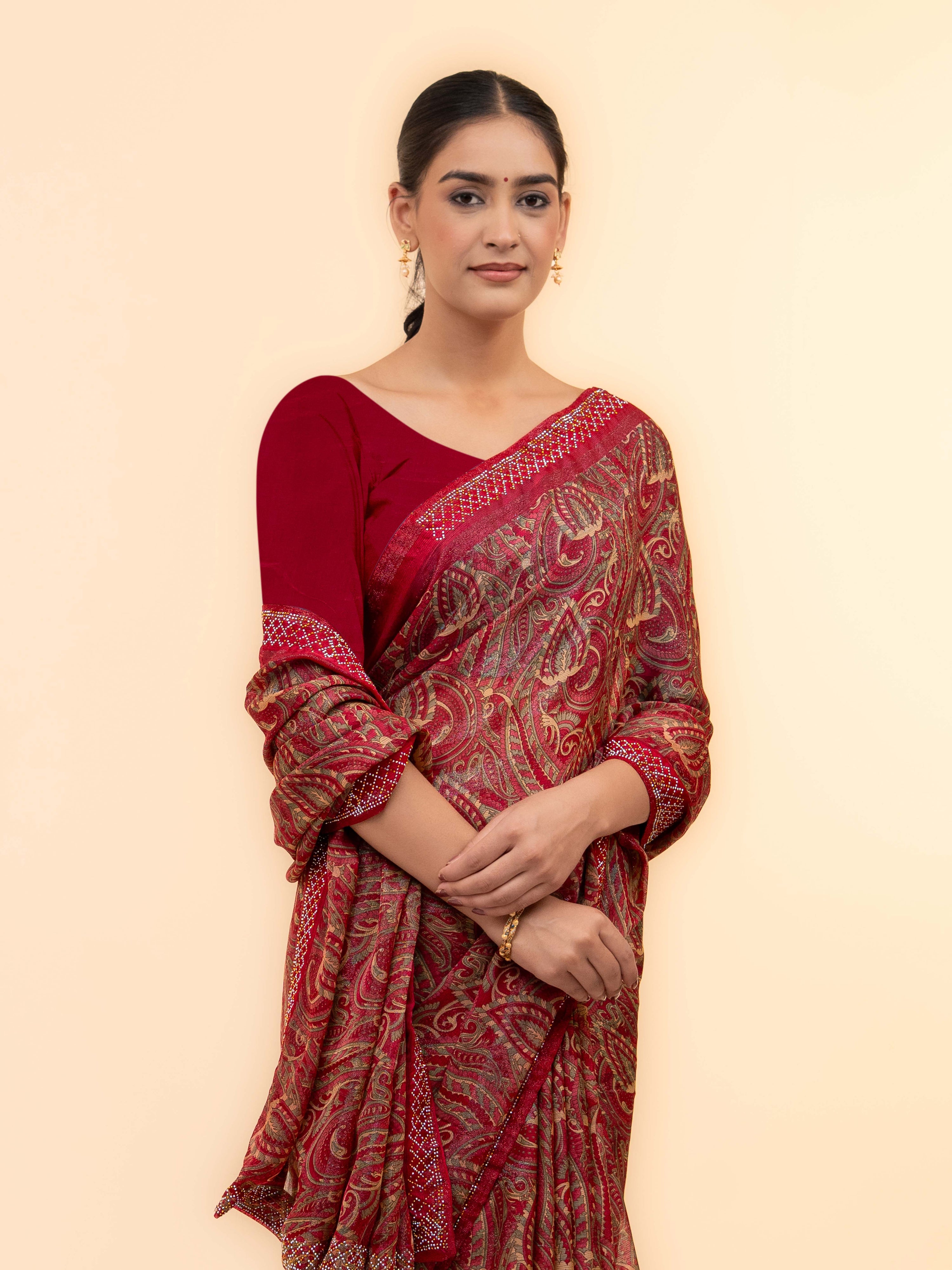 Pink Soft Georgette Saree