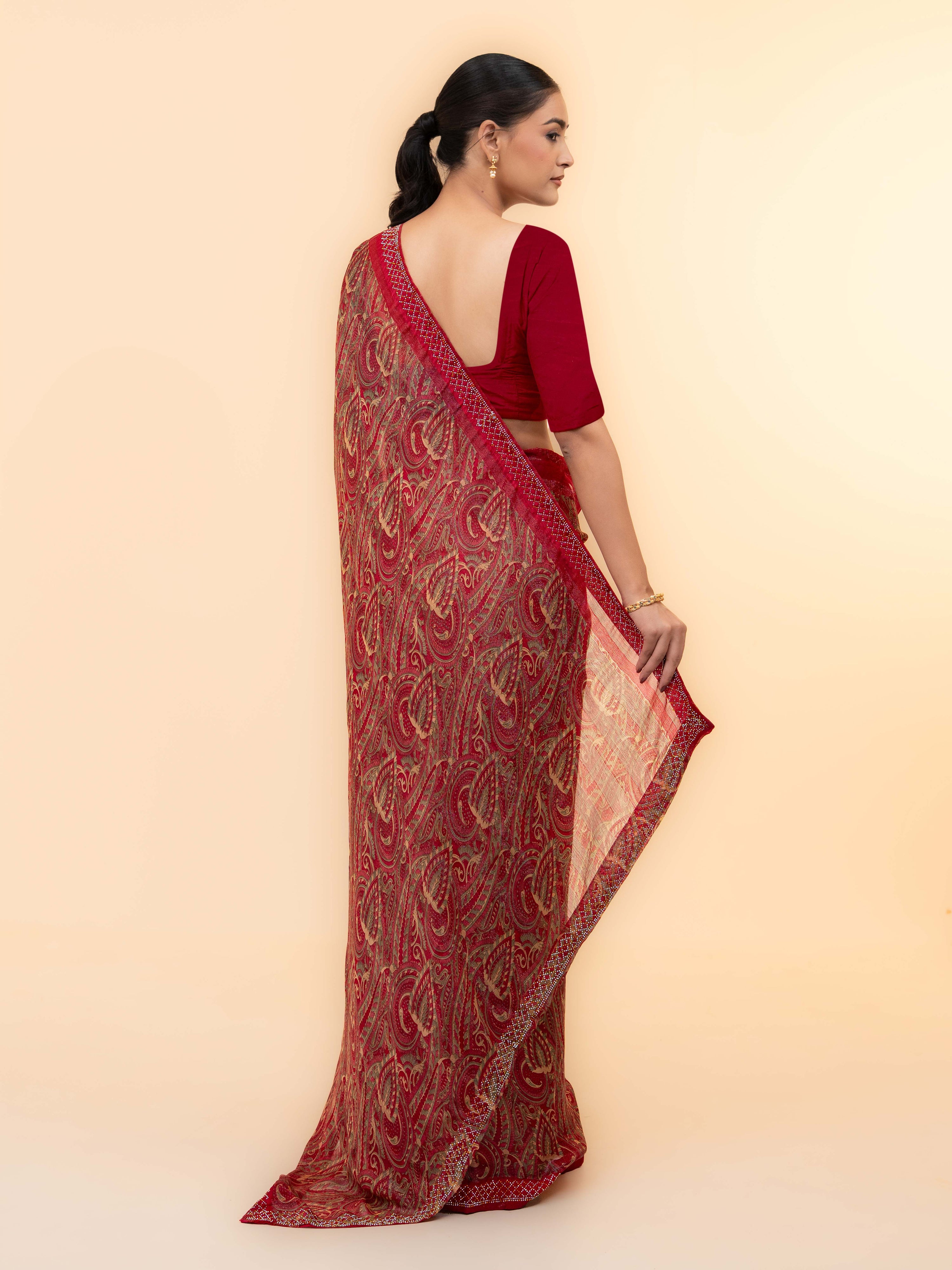 Pink Soft Georgette Saree