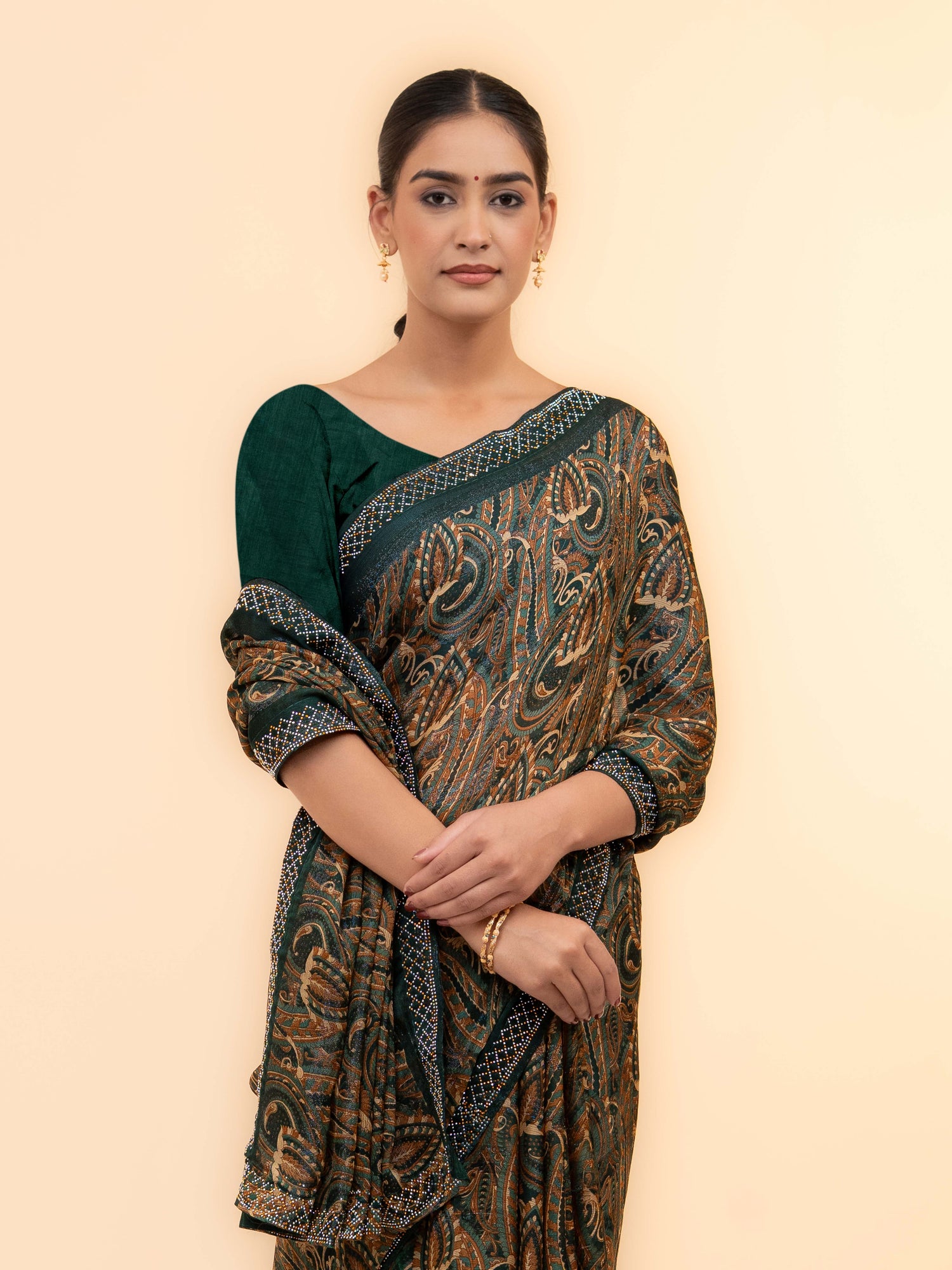 Dark Green Soft Georgette Saree