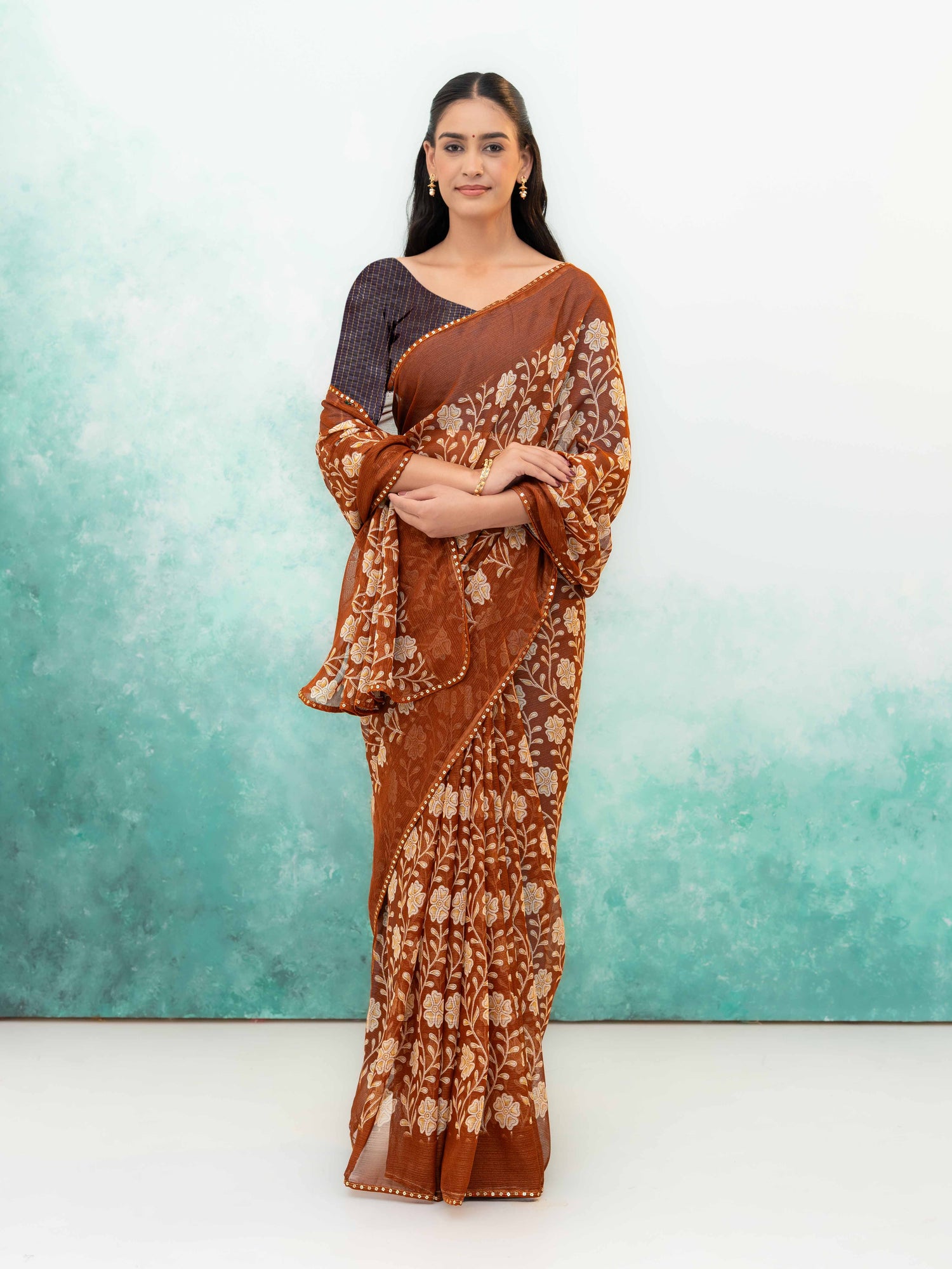 Brown Soft Georgette Saree