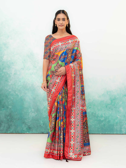 Red Crepe Silk Saree
