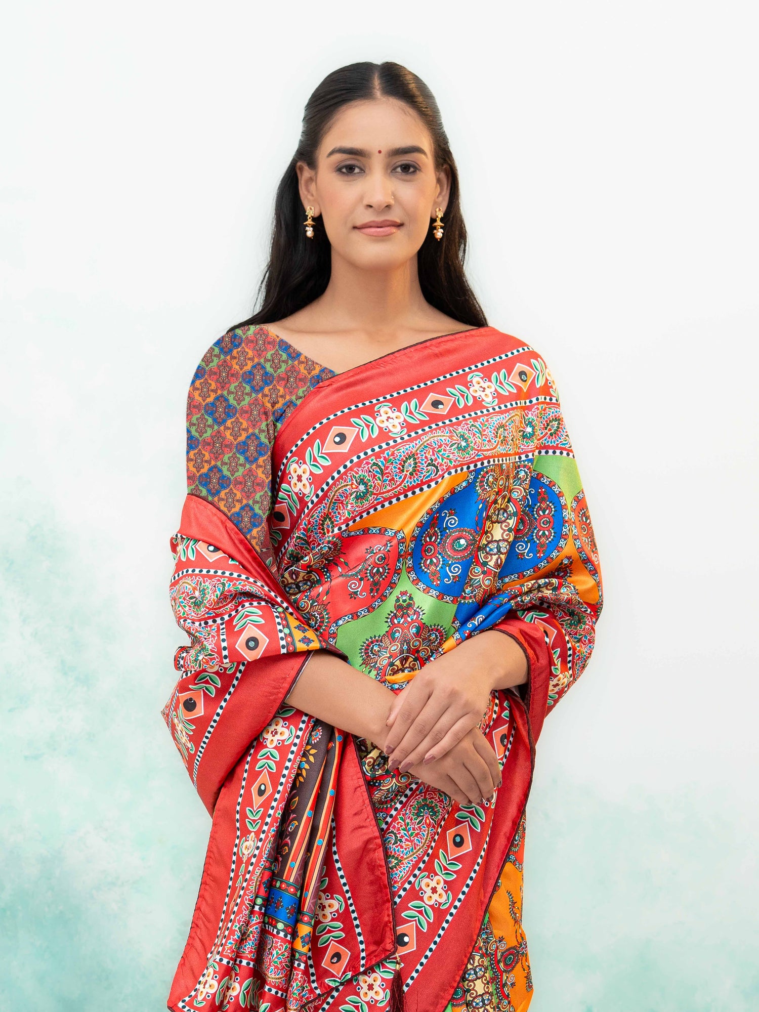 Red Crepe Silk Saree