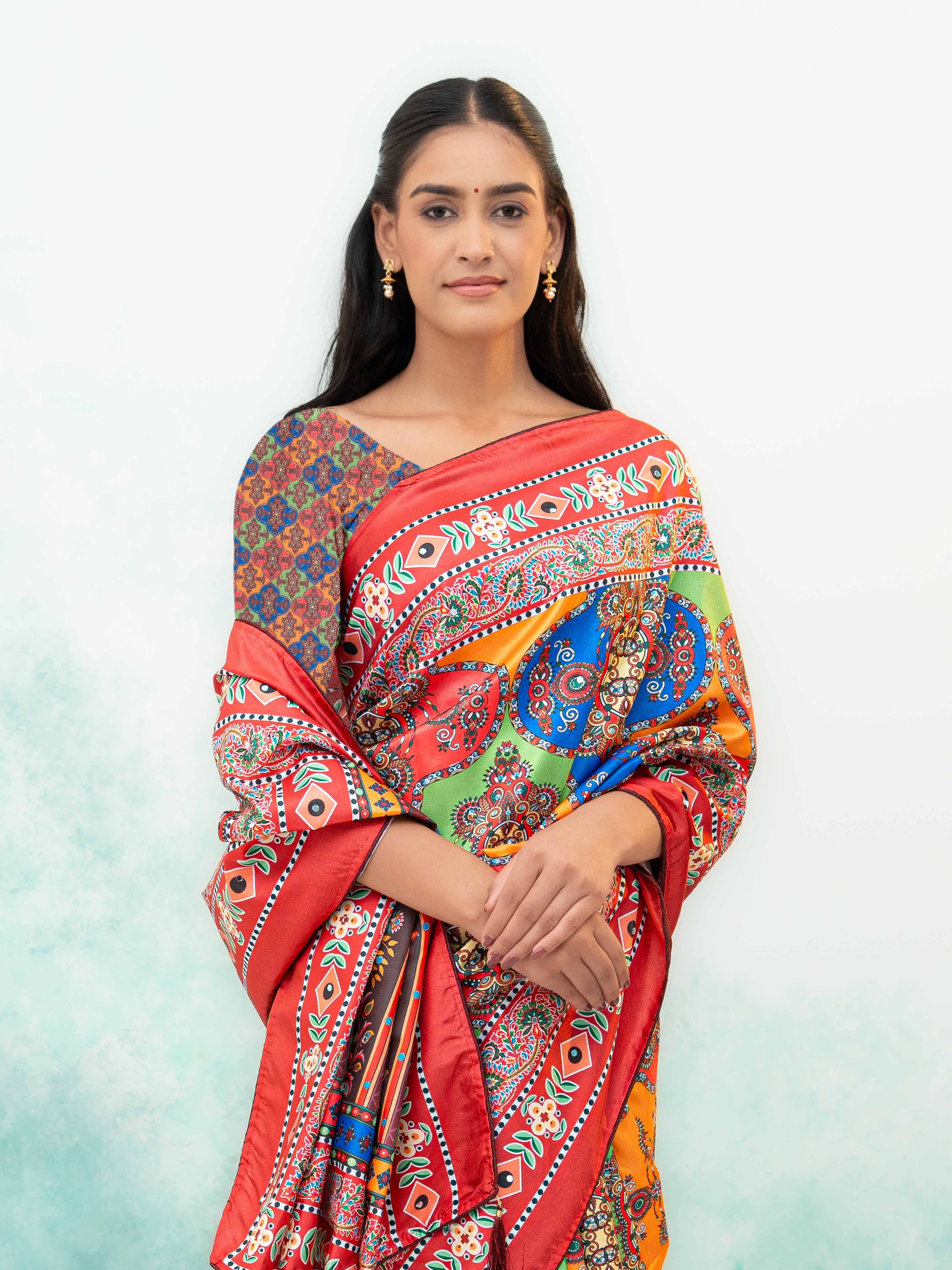 Red Crepe Silk Saree