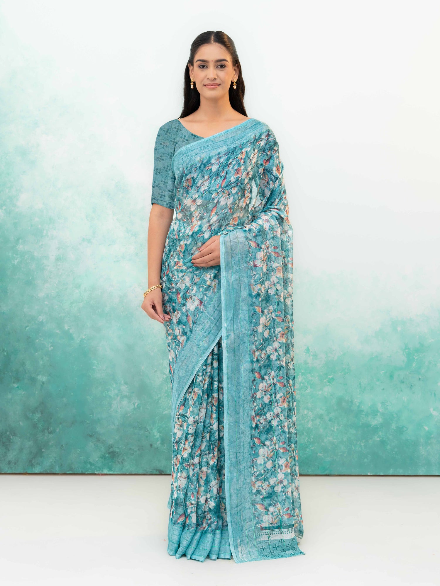 Sky Blue Weightless Saree