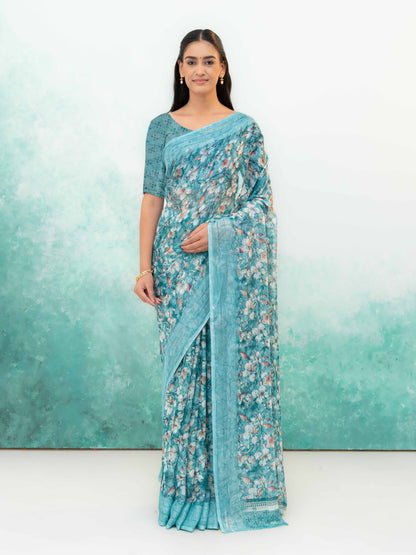 Sky Blue Weightless Saree