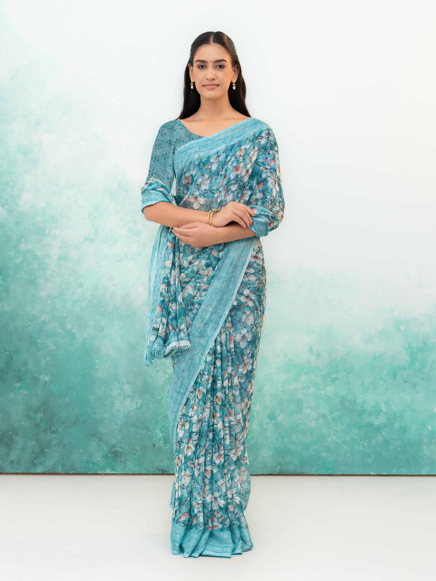 Sky Blue Weightless Saree