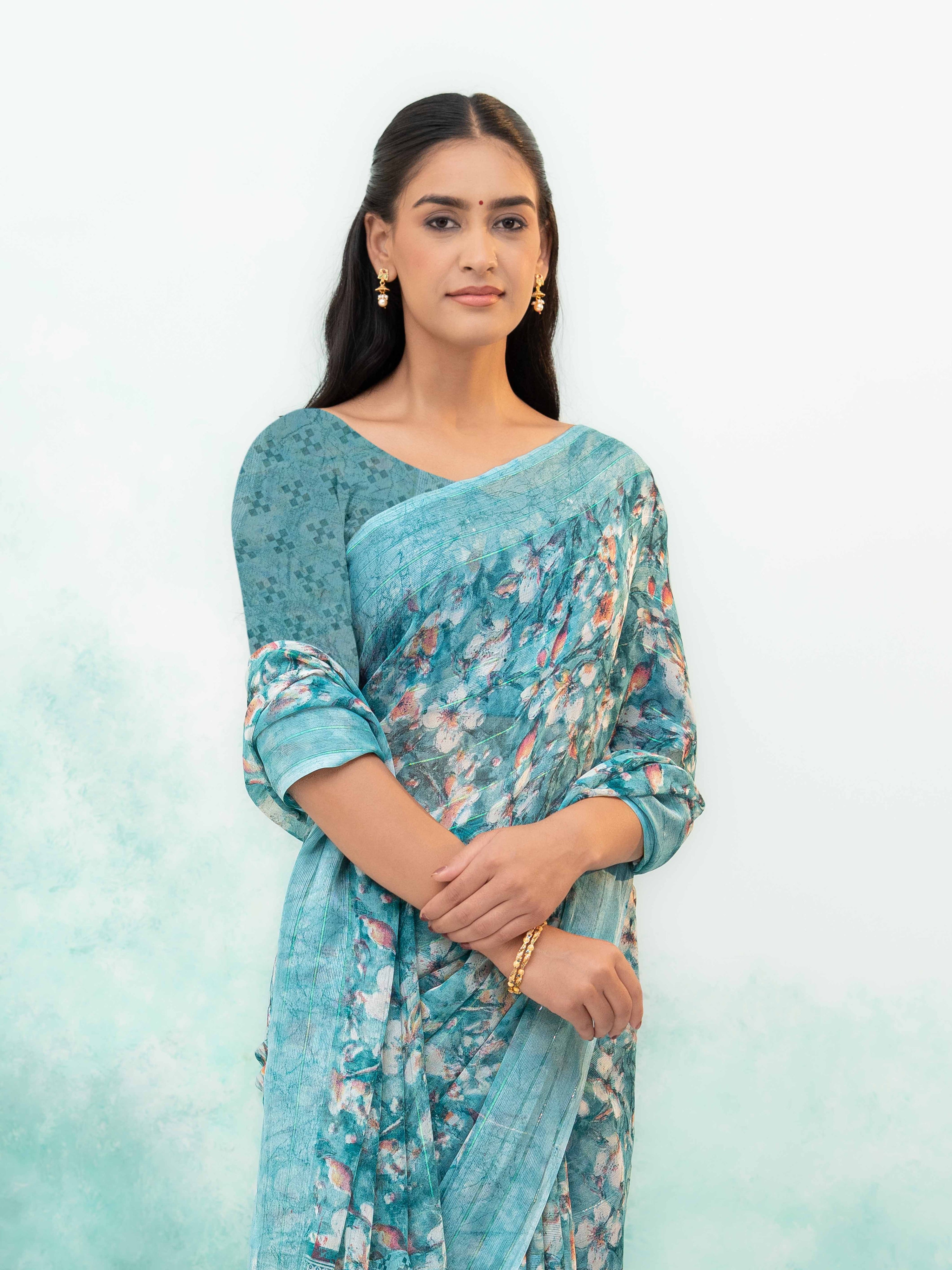 Sky Blue Weightless Saree