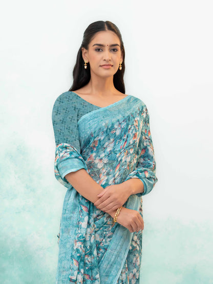 Sky Blue Weightless Saree