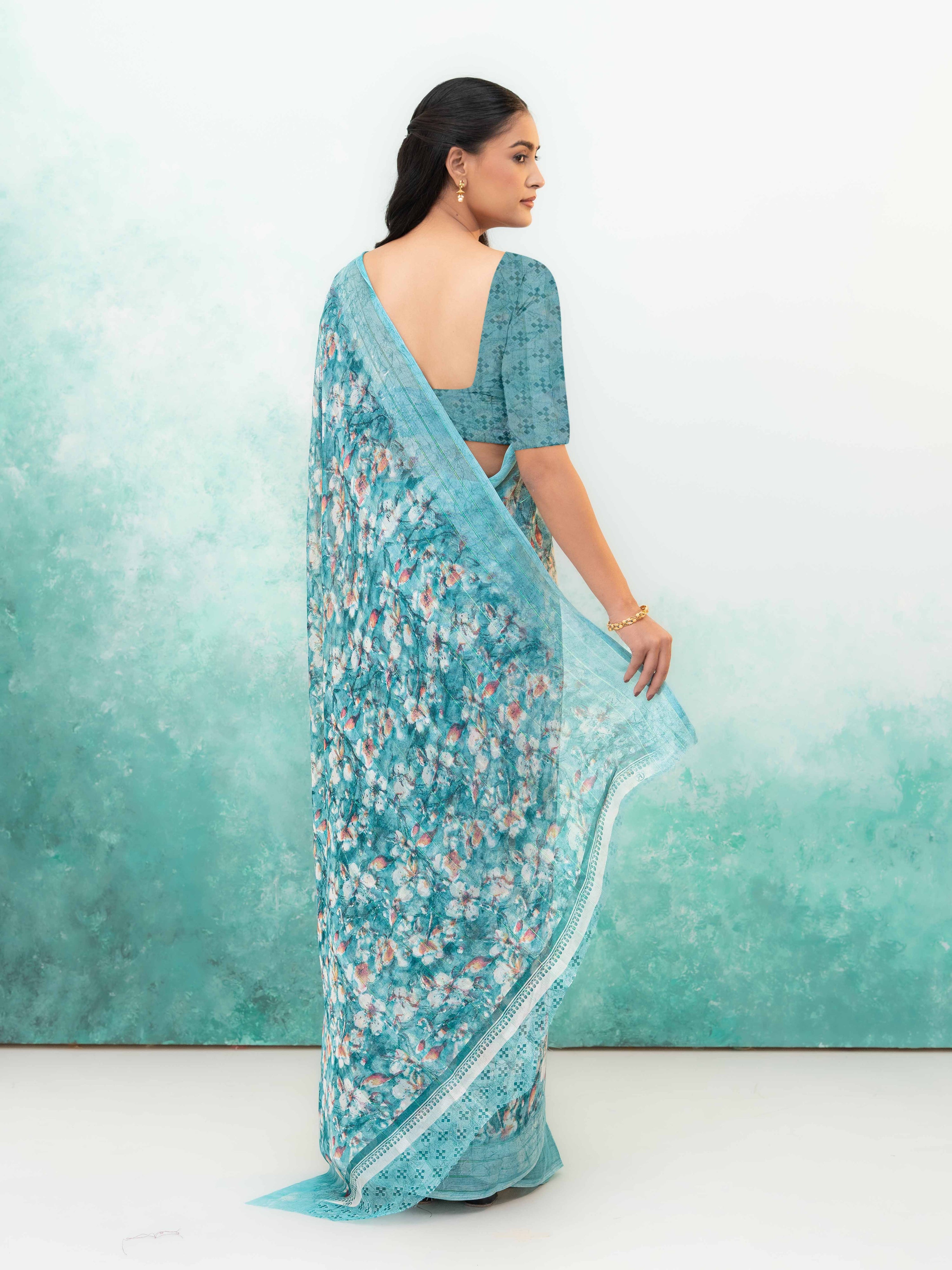 Sky Blue Weightless Saree