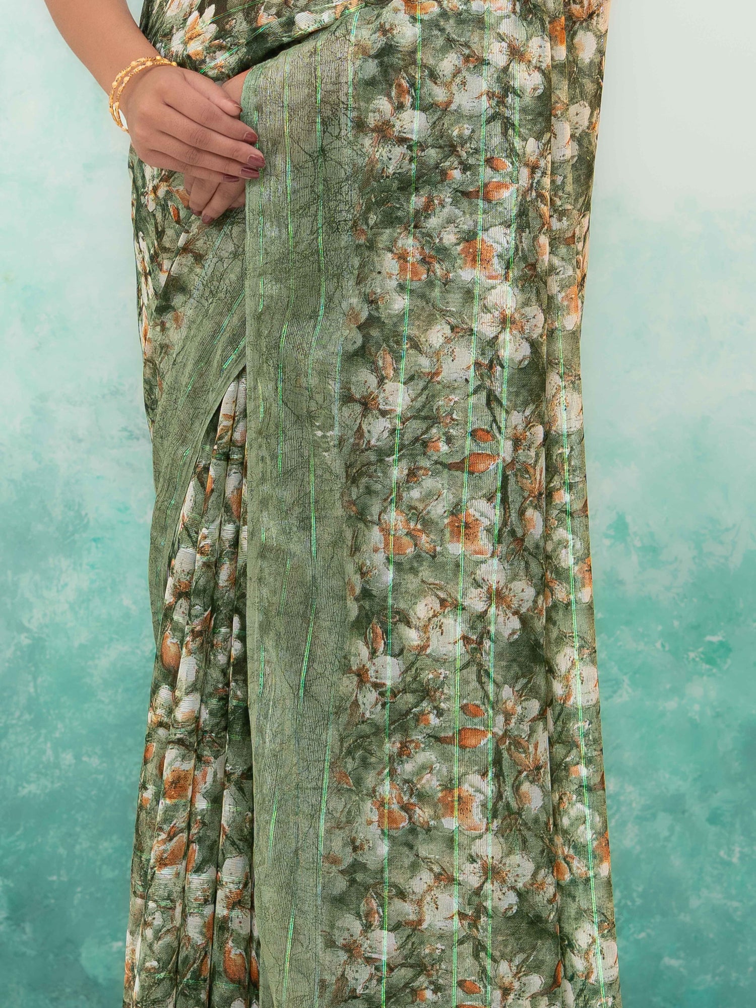 Olive Green Weightless Saree