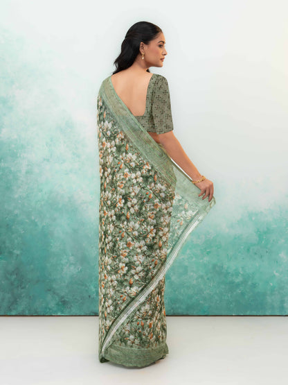 Olive Green Weightless Saree