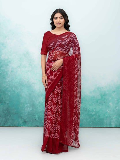 Maroon Georgette Saree