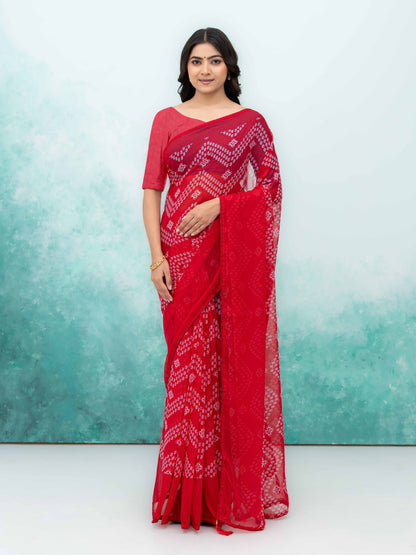 Pink Georgette Saree
