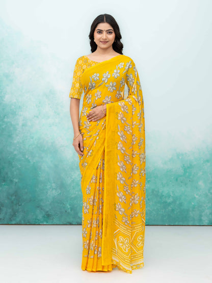 Yellow Georgette Saree