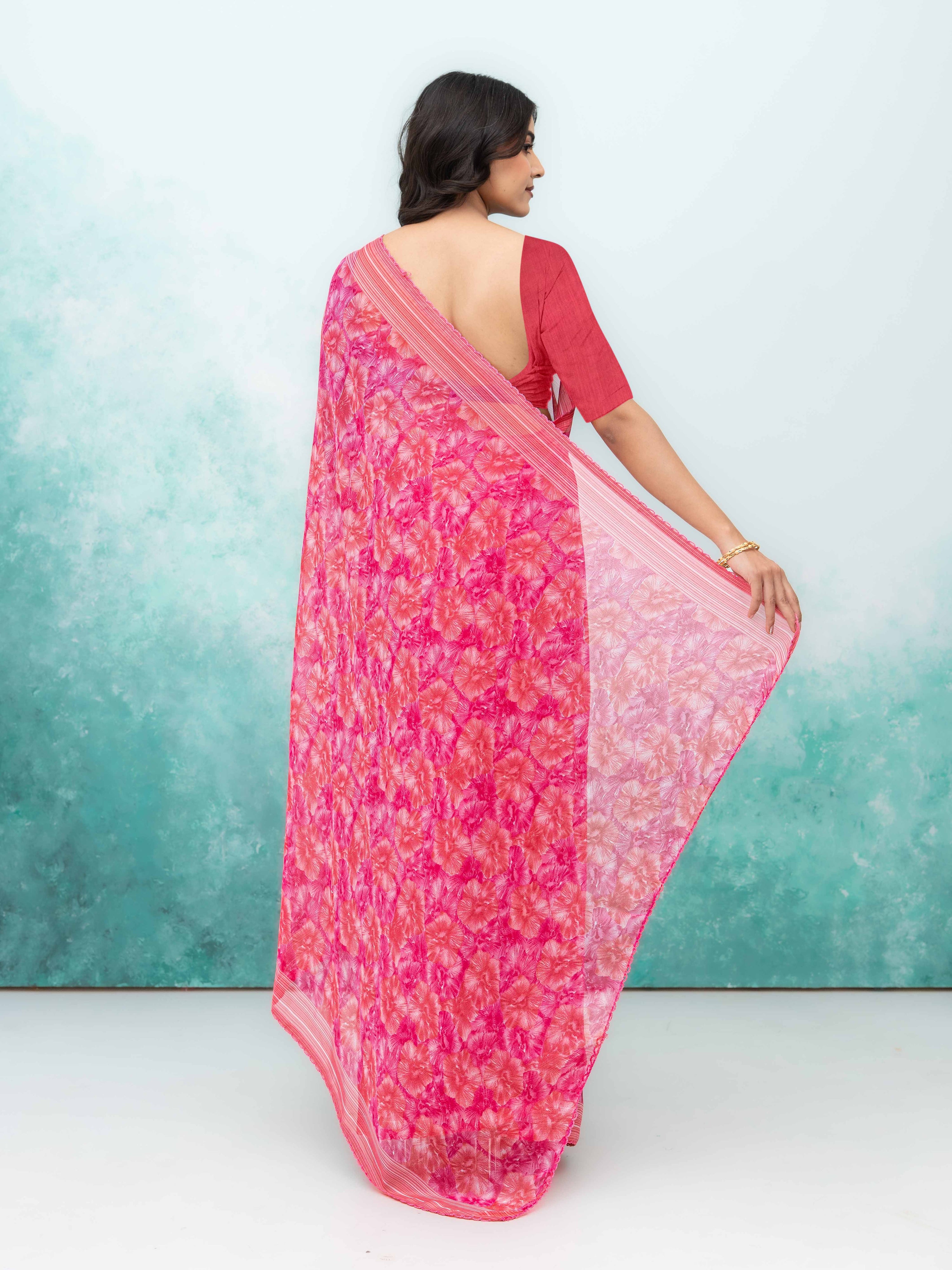 Pink Weightless Saree