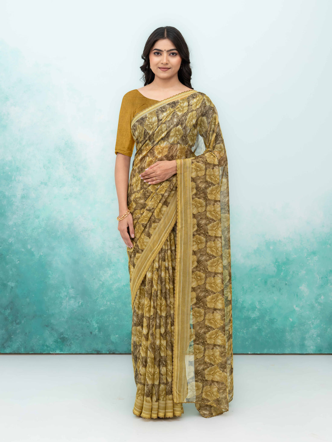 Olive Green Weightless Saree