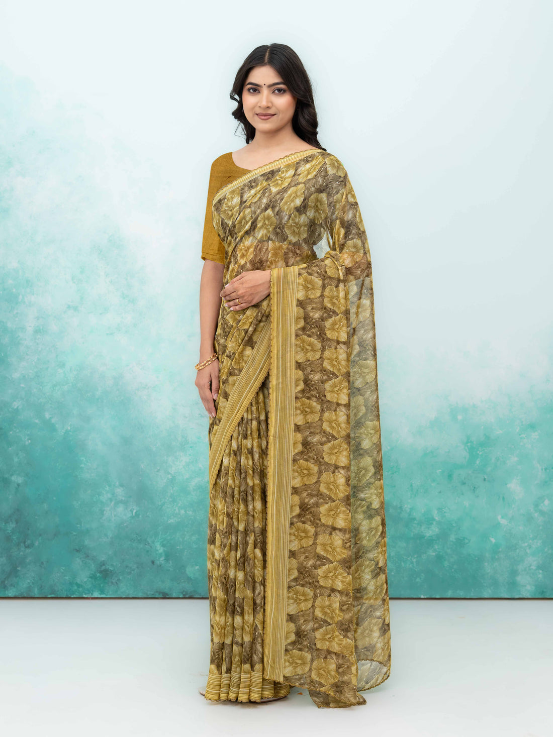 Olive Green Weightless Saree