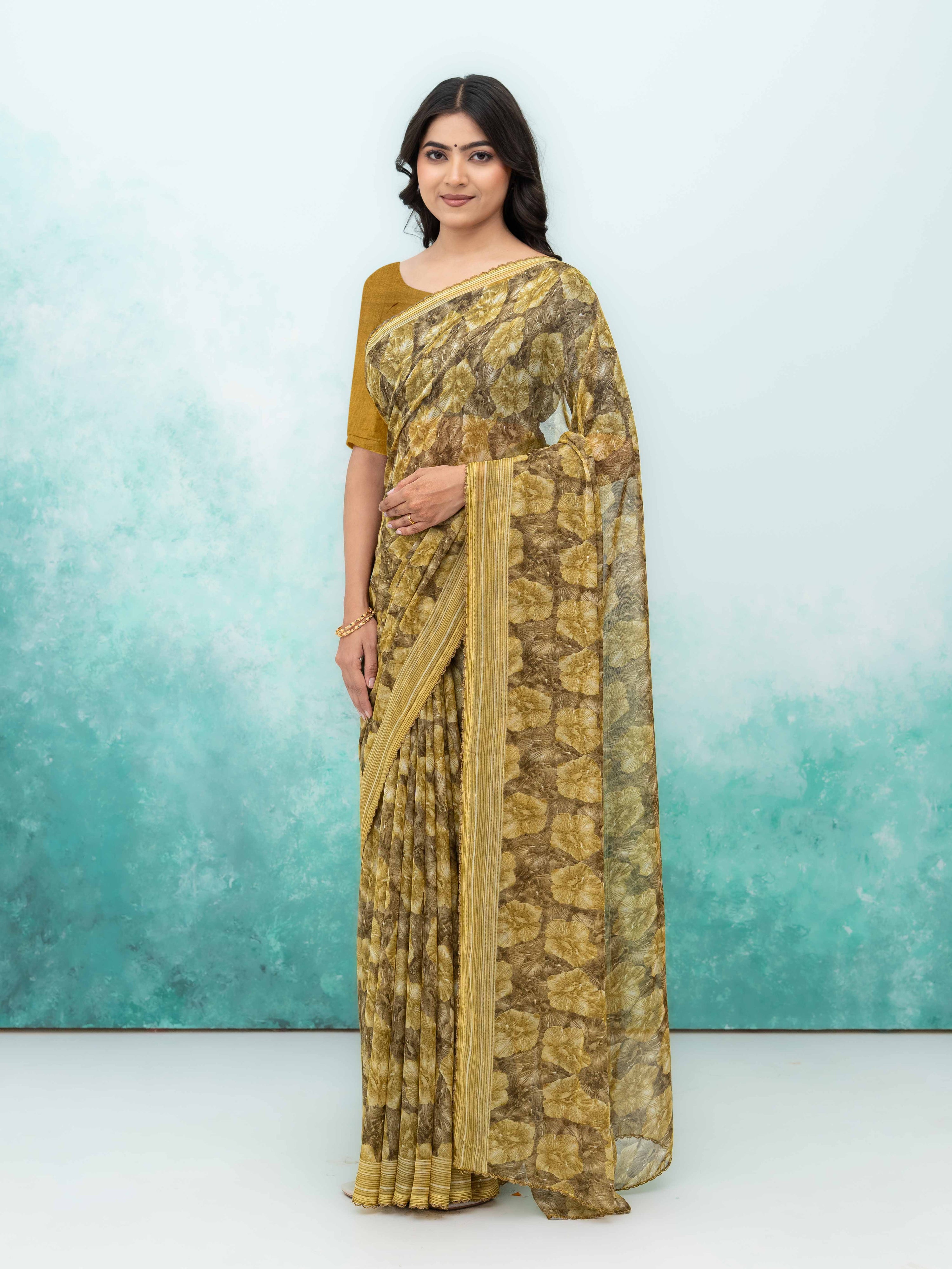 Olive Green Weightless Saree