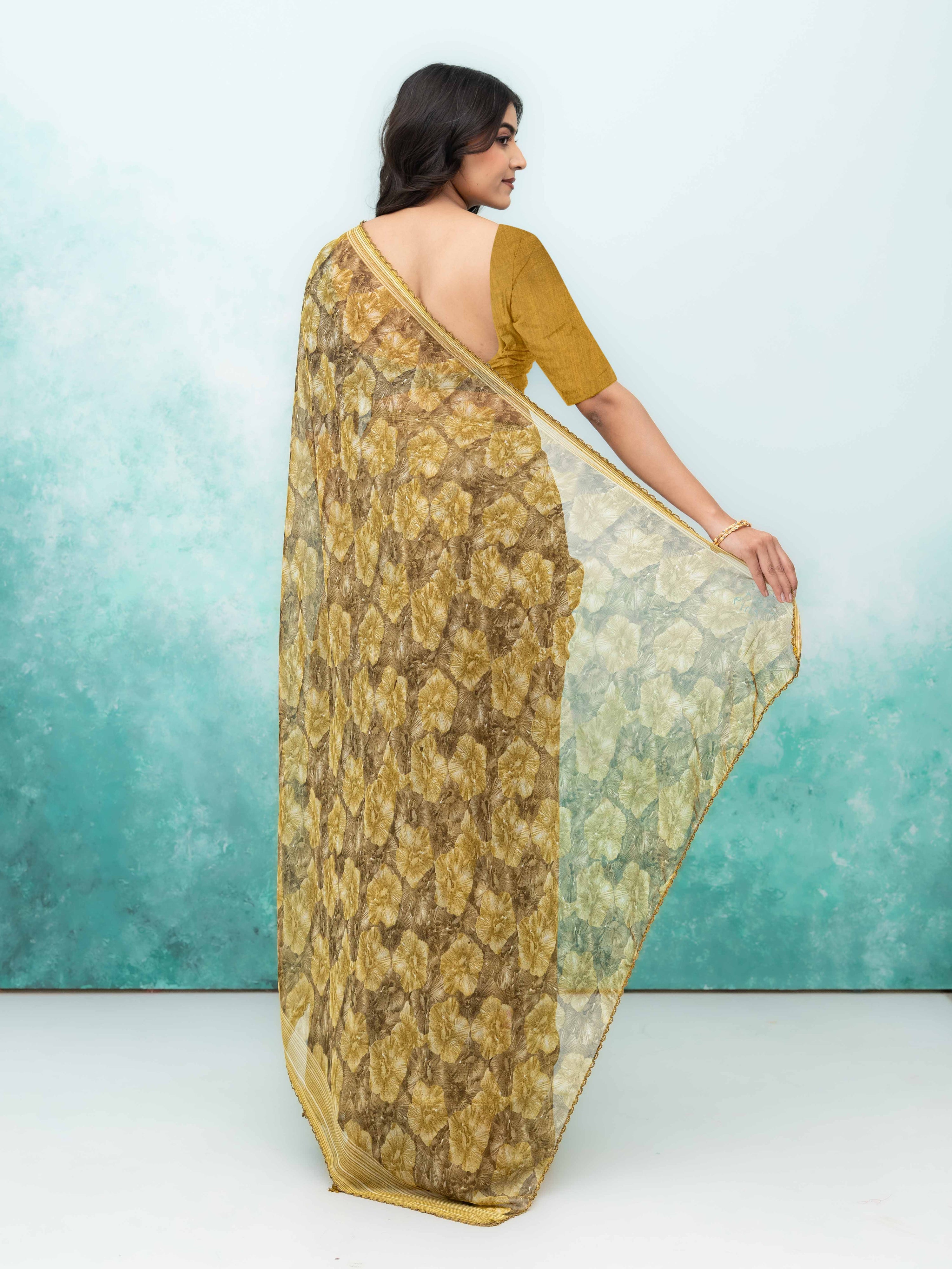 Olive Green Weightless Saree