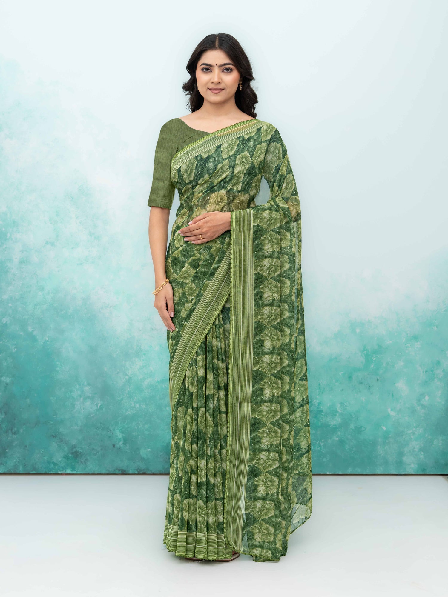 Green Weightless Saree