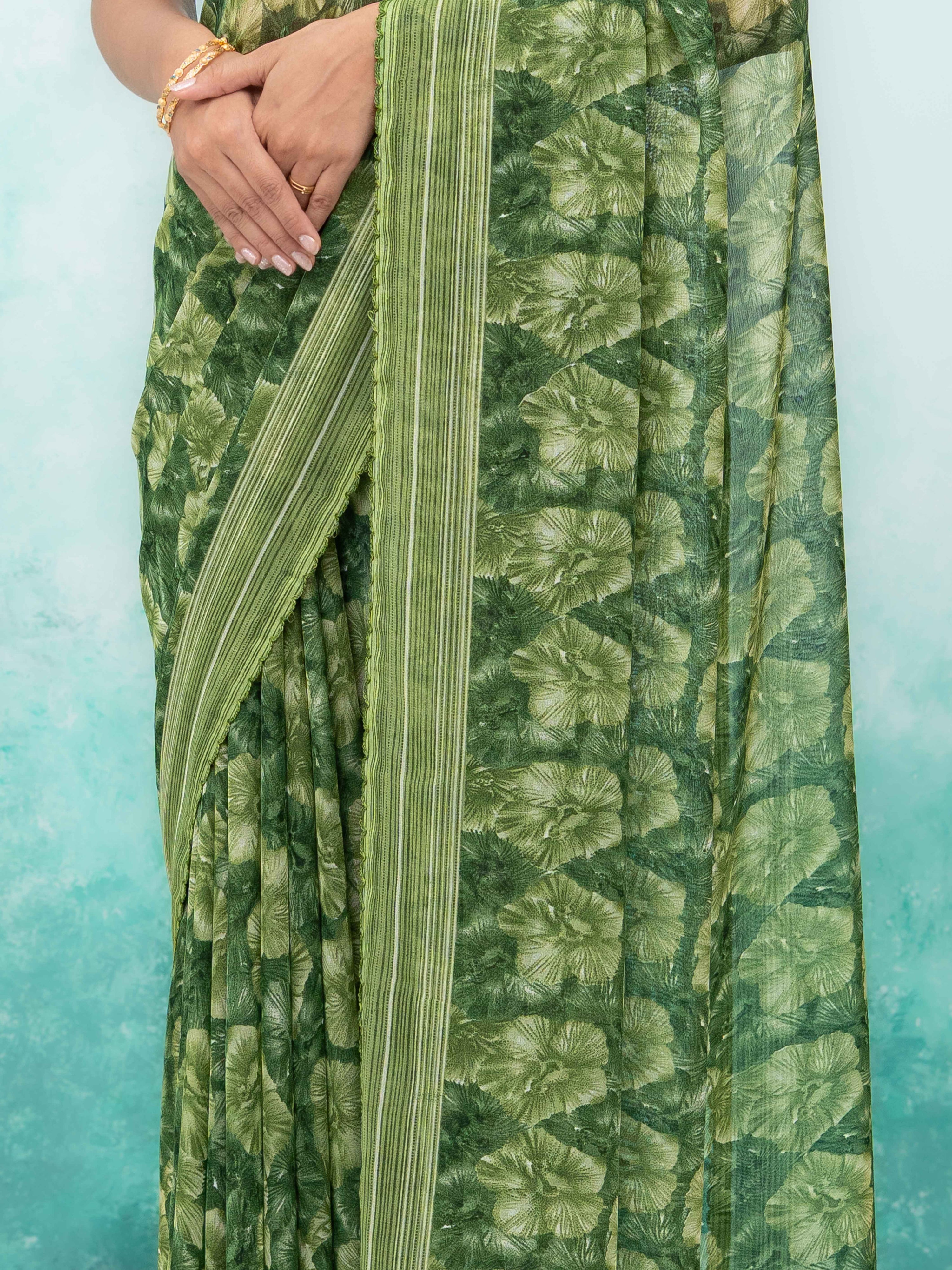 Green Weightless Saree