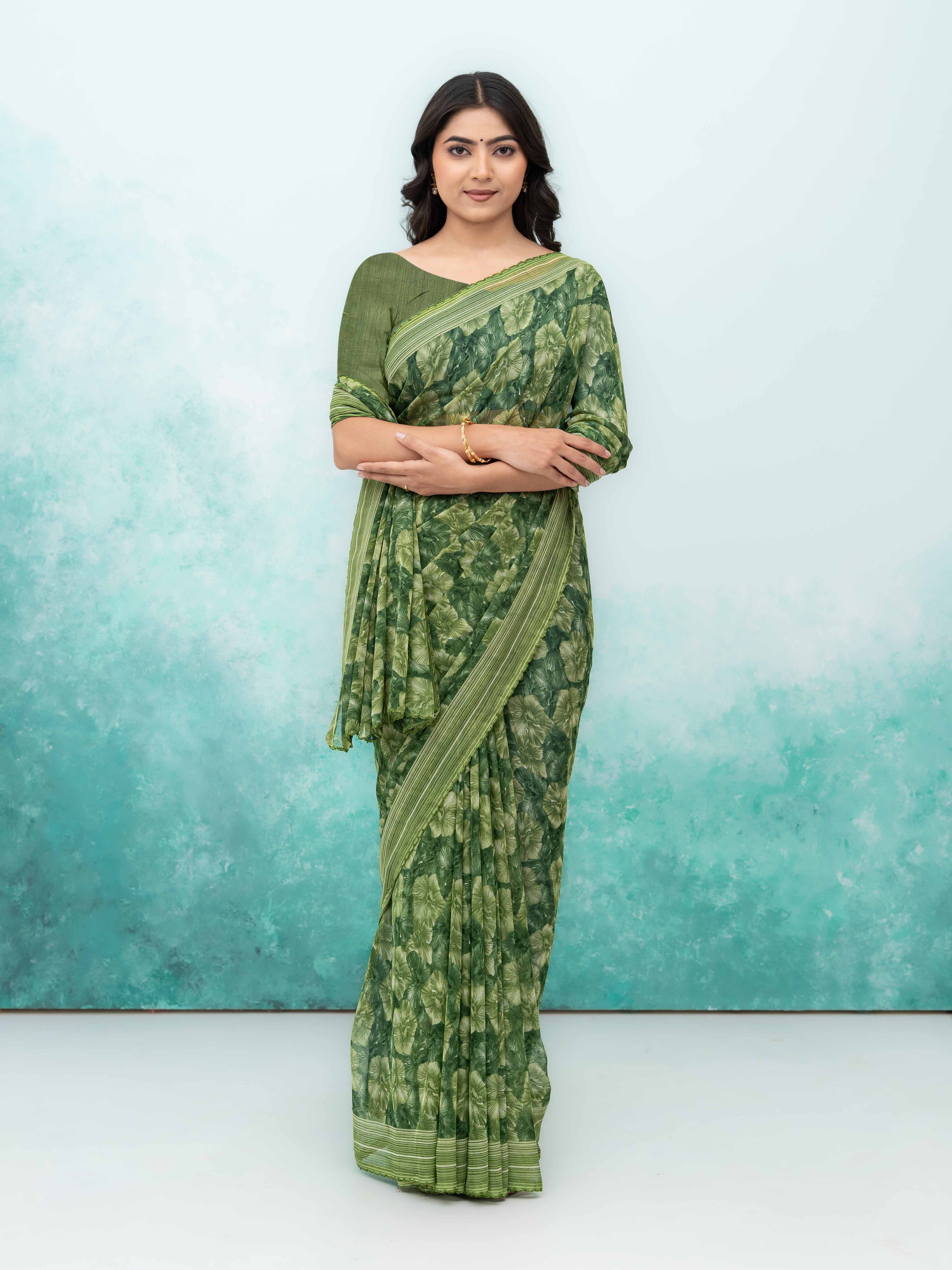 Green Weightless Saree