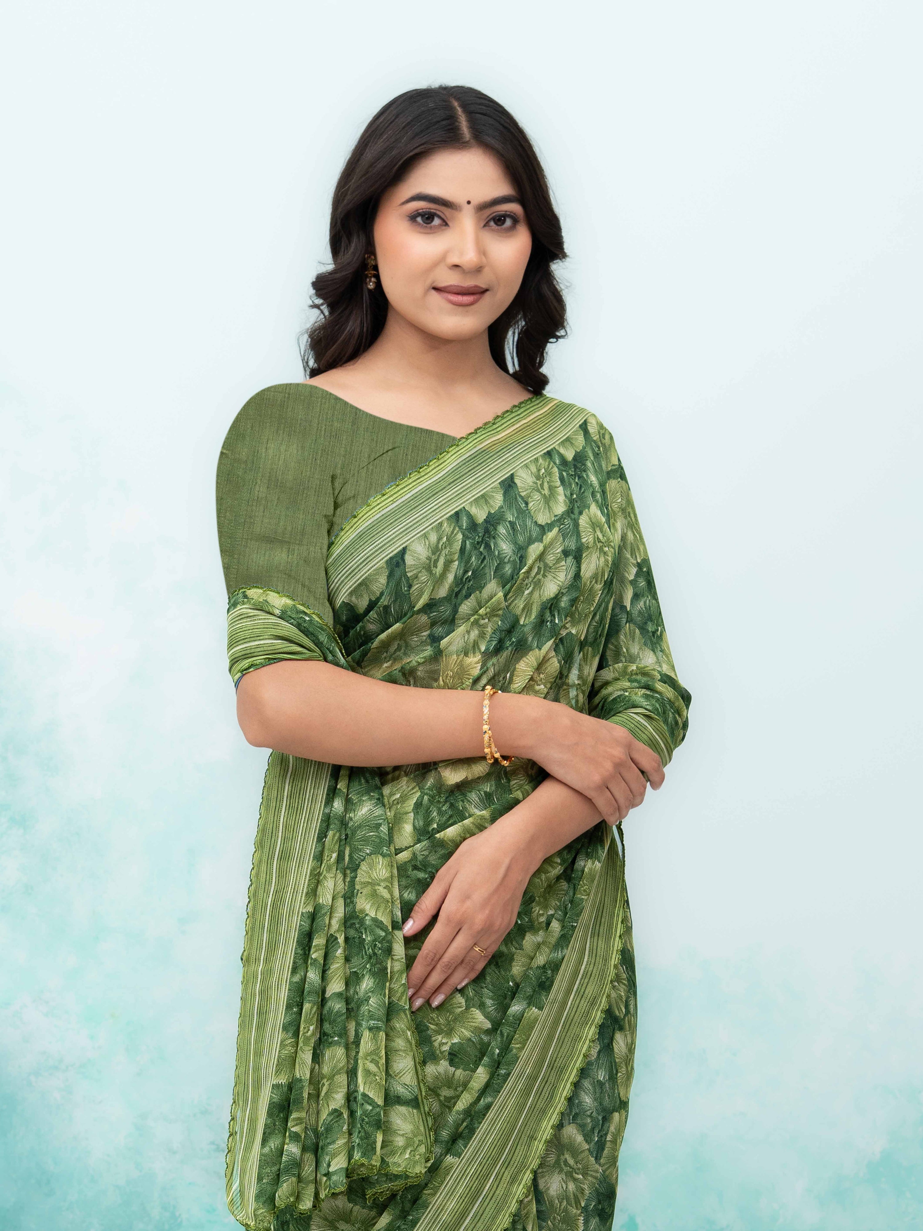 Green Weightless Saree