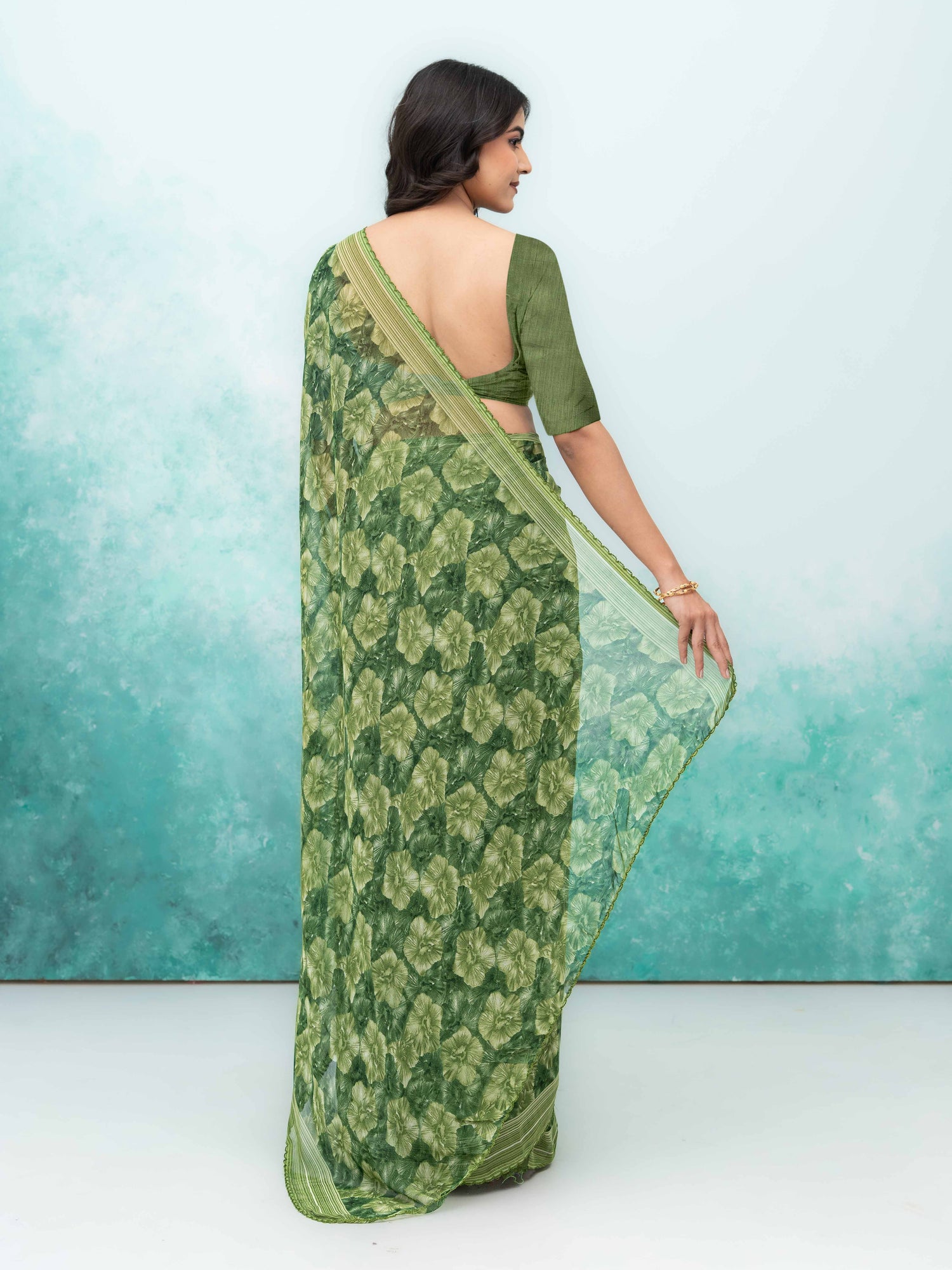 Green Weightless Saree
