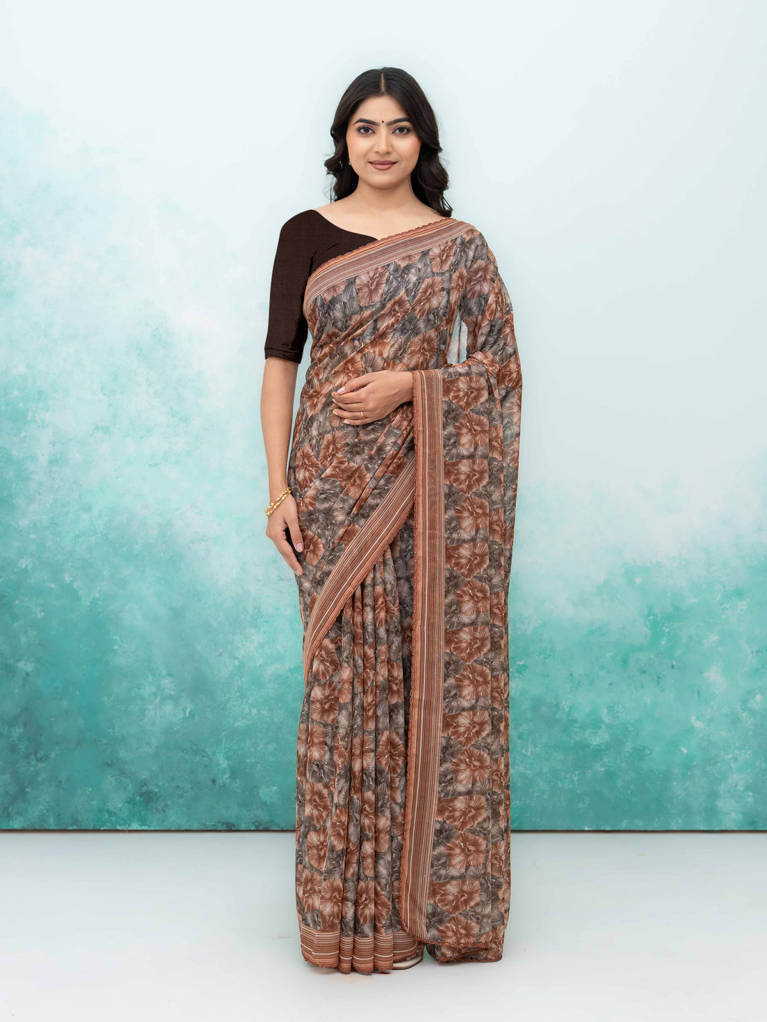 Brown Weightless Saree