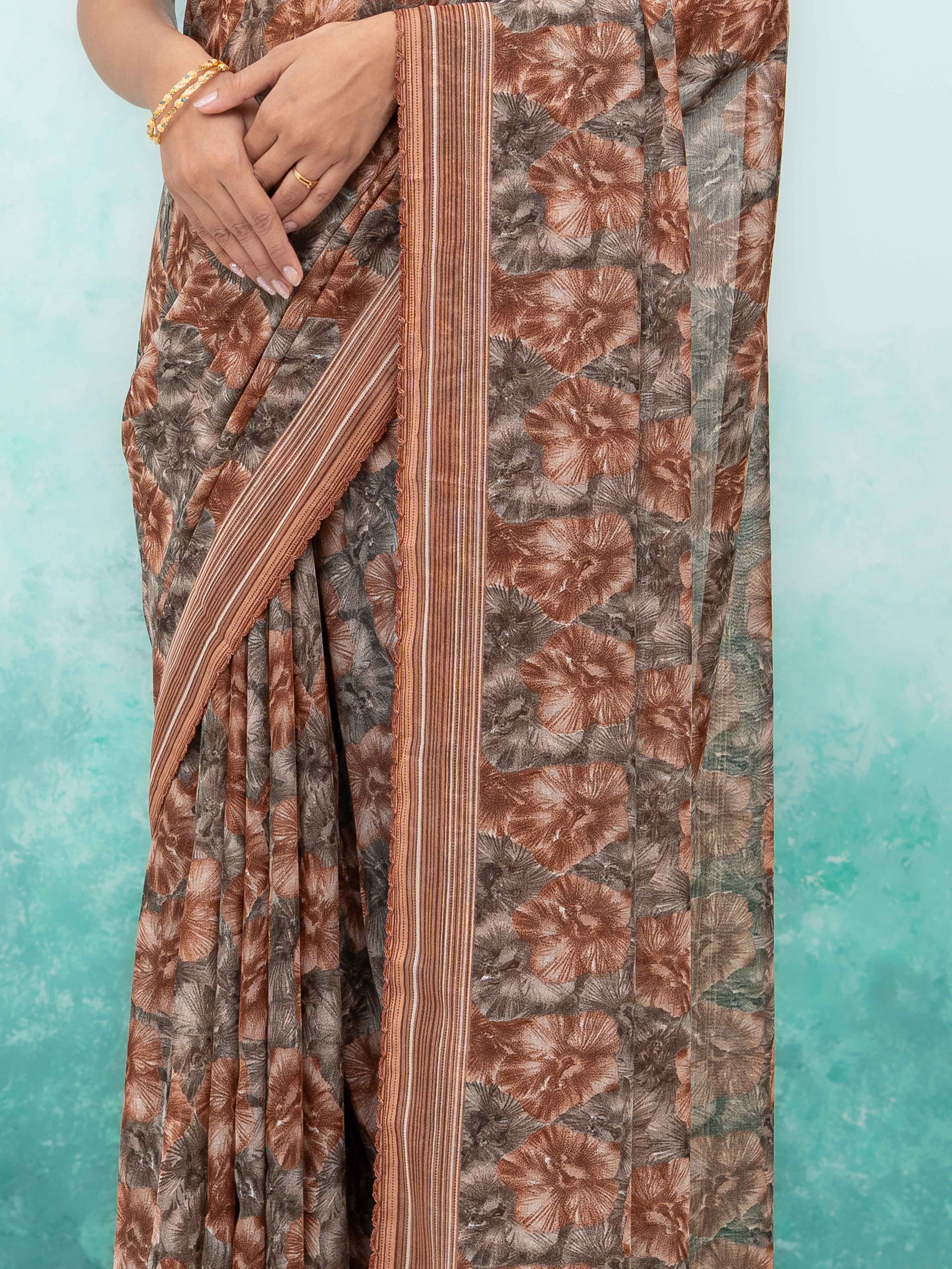 Brown Weightless Saree