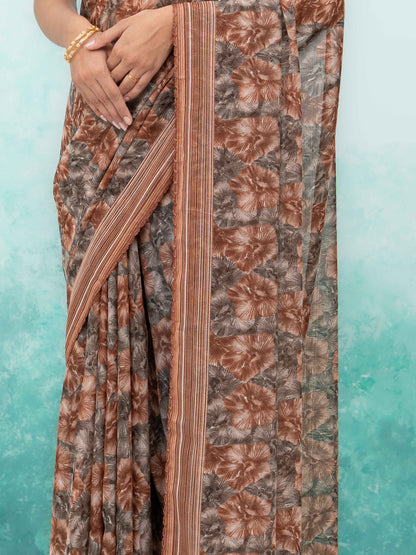 Brown Weightless Saree