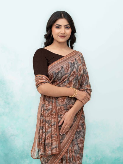 Brown Weightless Saree