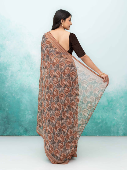 Brown Weightless Saree
