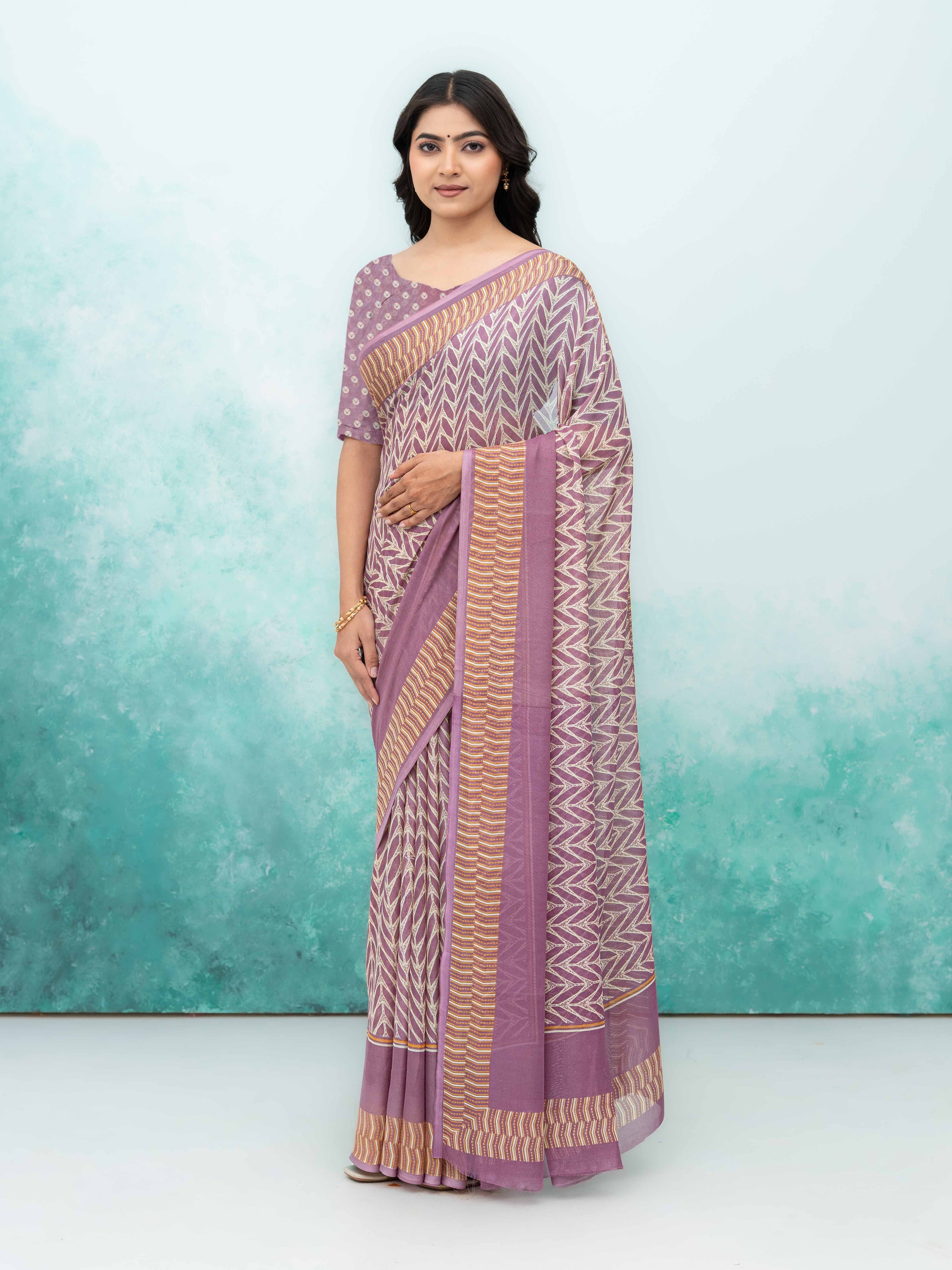 Purple Chiffon Saree