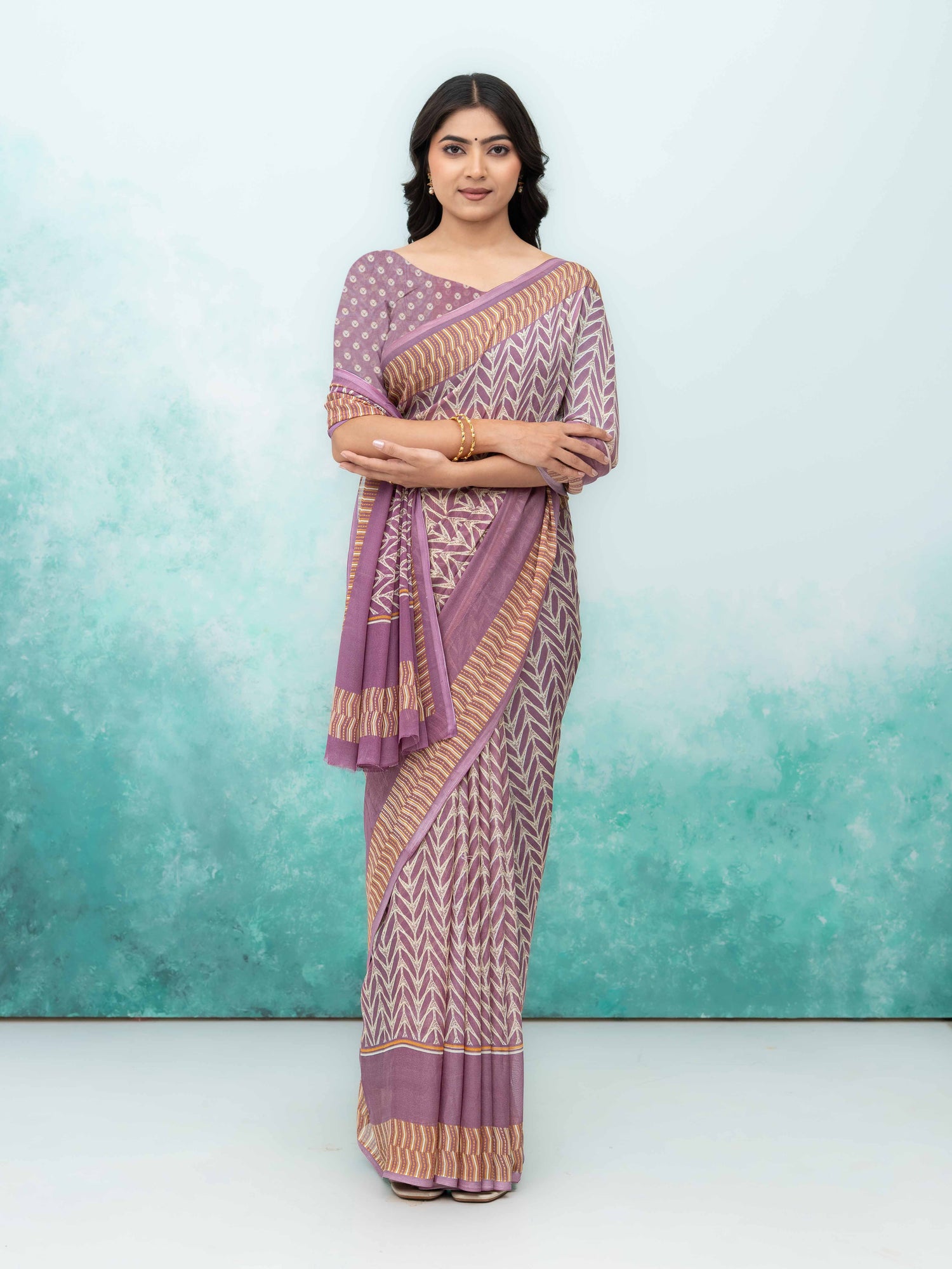 Purple Chiffon Saree