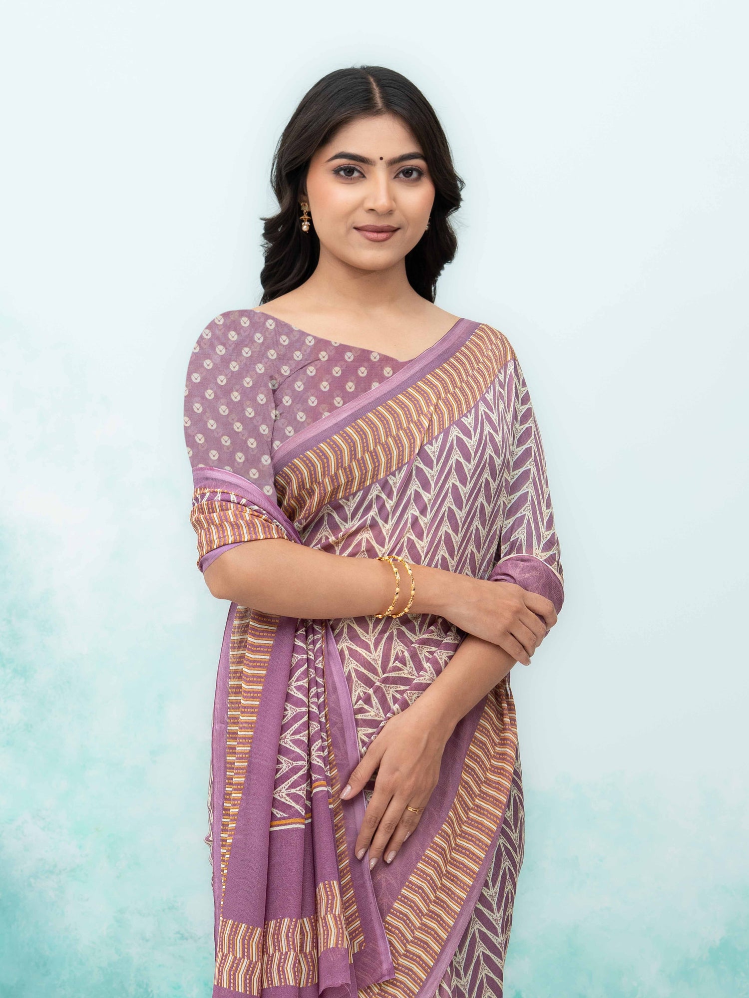 Purple Chiffon Saree
