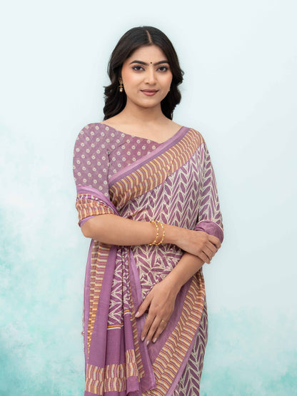 Purple Chiffon Saree