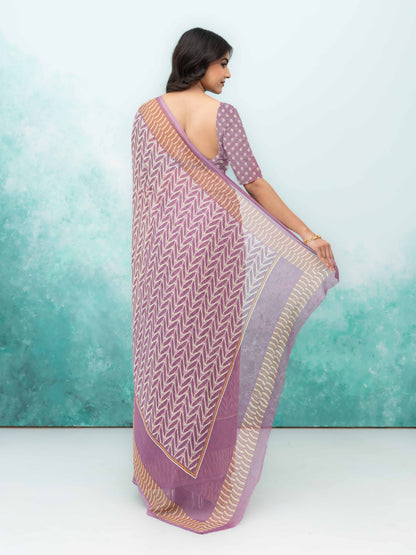 Purple Chiffon Saree