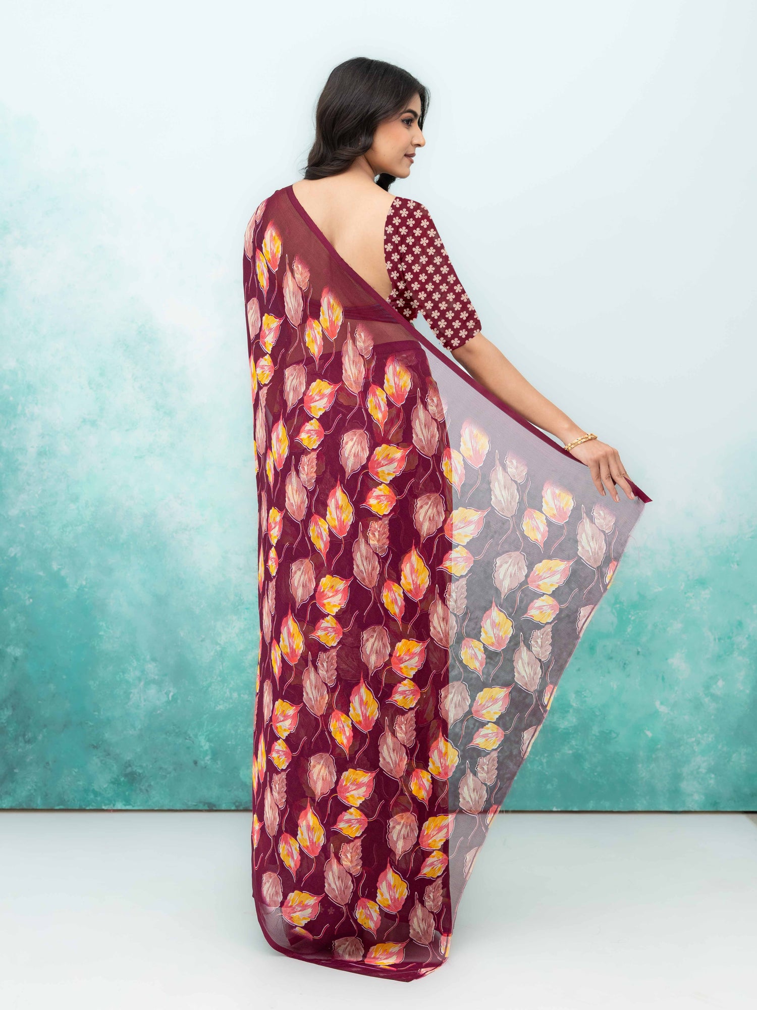 Purple Chiffon Saree