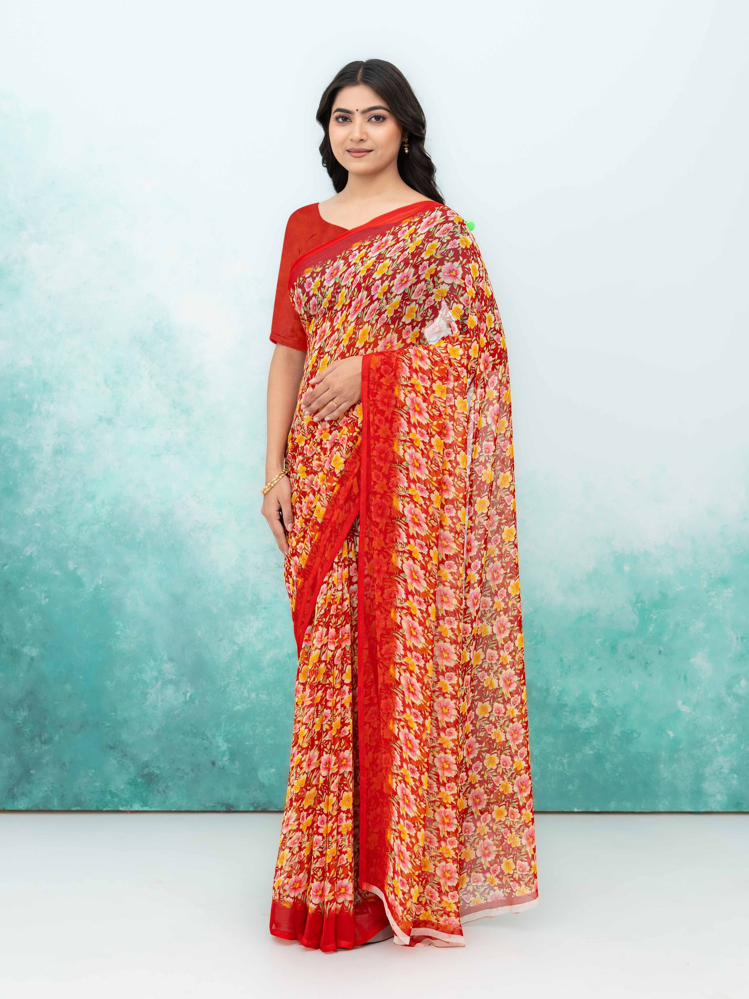 Red Georgette Saree