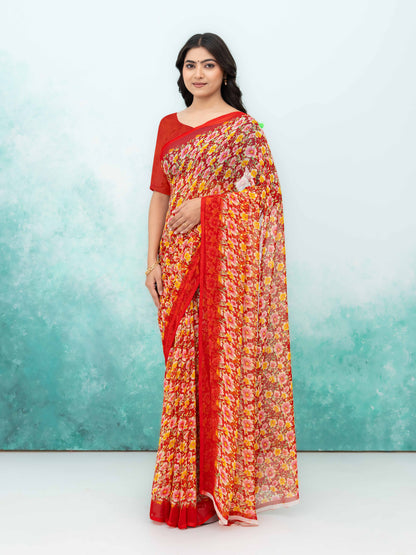 Red Georgette Saree
