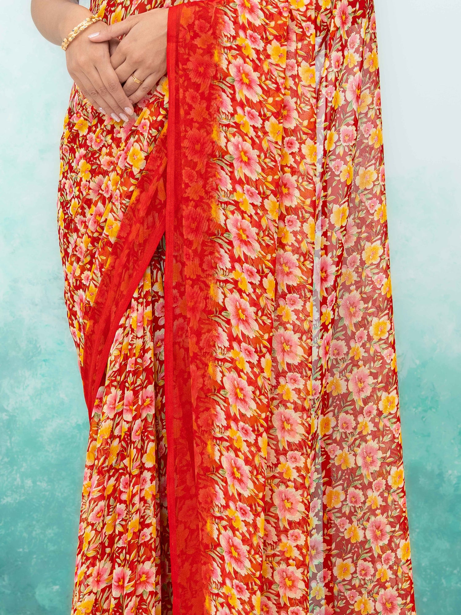 Red Georgette Saree