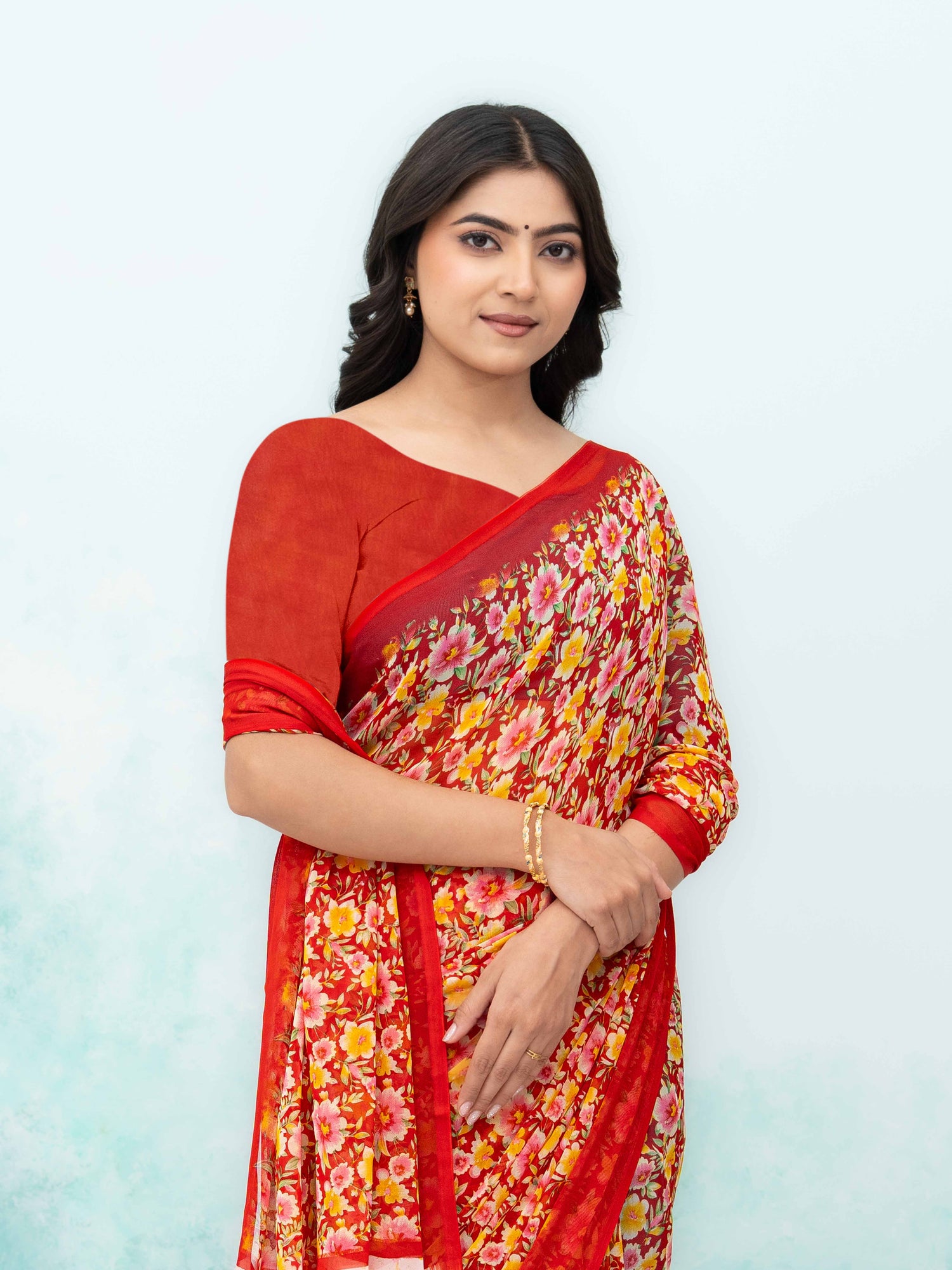 Red Georgette Saree