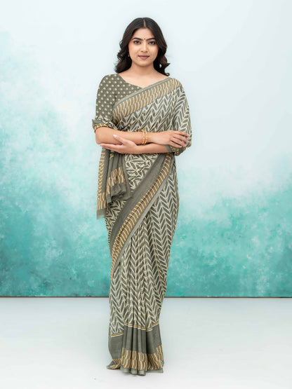 Green Chiffon Saree