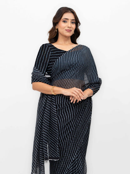 Black Chiffon Saree