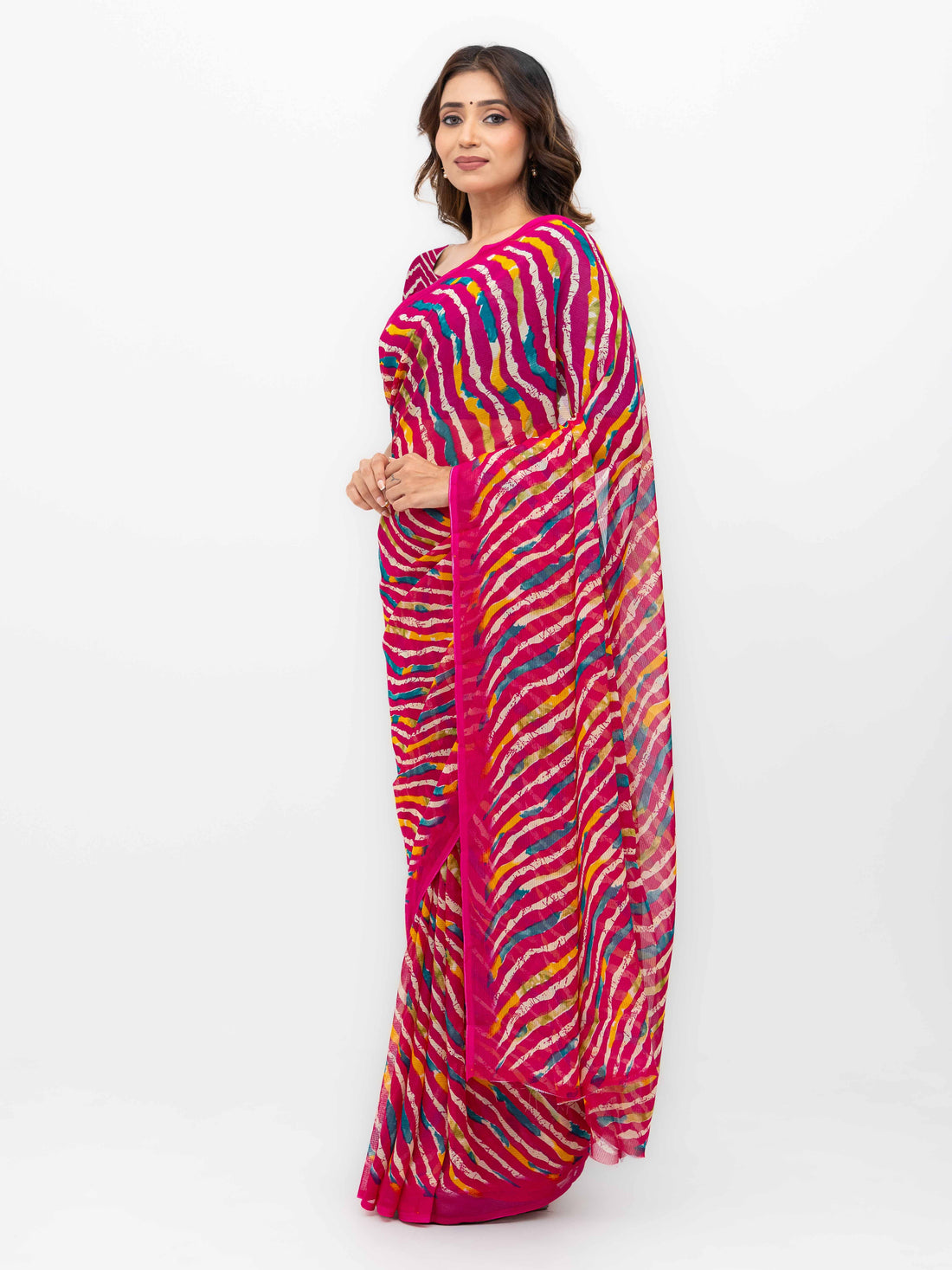 Pink Georgette Saree