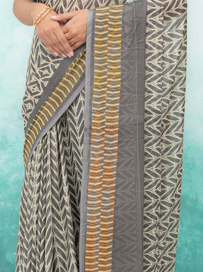 Gray Chiffon Saree